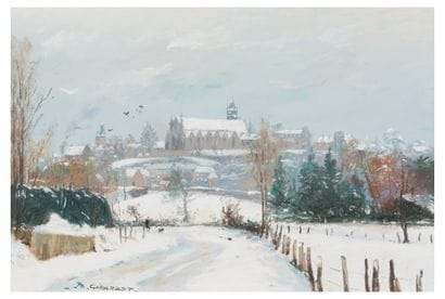 Philippe GIRARDOT (Né en 1948)
Snowy Landscape
Gouache,...
