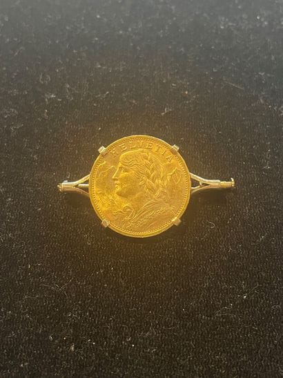 Gold brooch with a 20 F Swiss coin, 1902
P....