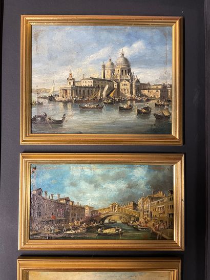 Ecole française
Views of Venice
Eight oil...