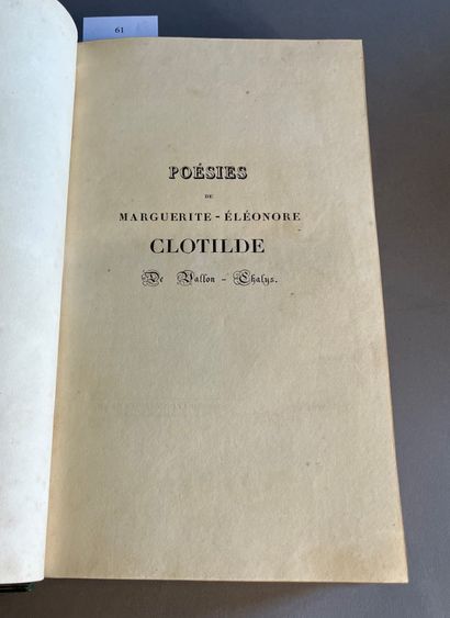 SURVILLE (Marguerite-Éléonore Clotilde de).
Poésies....
