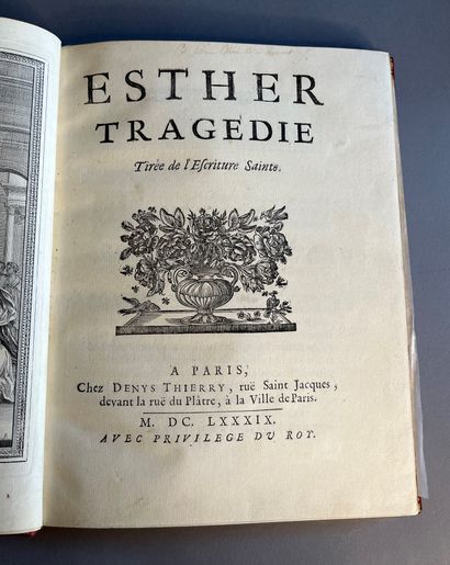 RACINE (Jean).
♦ Esther. Tragedy taken from...