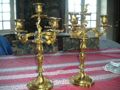 Paire de candélabres à quatre lumières en...