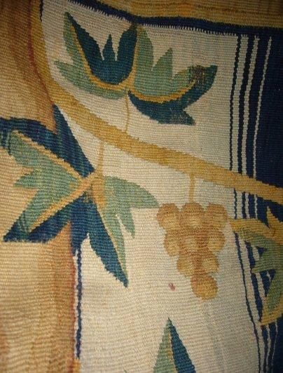 Partie de bordure de tapisserie en laine....