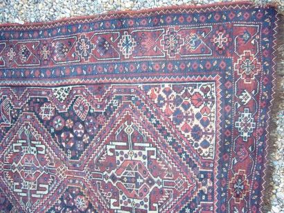 Tapis en laine sur trame en poils de chameaux...