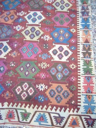 Tapis kilim à couture centrale Verné (Région...