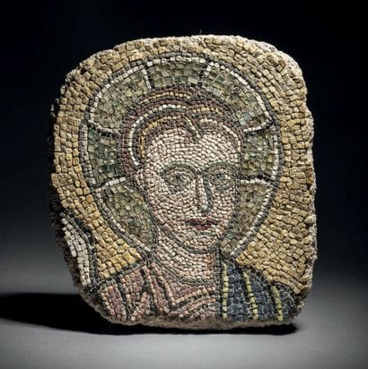 Rare fragment of a marble, pâte de verre...