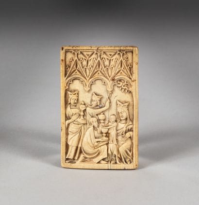 Plaquette, feuillet d’un carnet à écrire,...