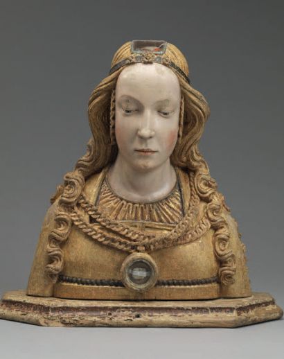 Reliquary bust of a female saint, probably...