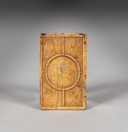 Plaquette, feuillet d’un carnet à écrire,...