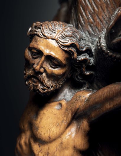 Saint Barthélémy in fruitwood carved in the...