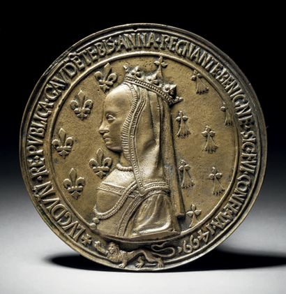 Bronze medal with natural patina after Nicolas...