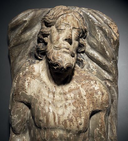 Lying Christ in basswood, carved in high...