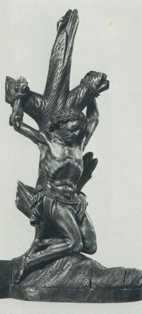 Saint Barthélémy in fruitwood carved in the...