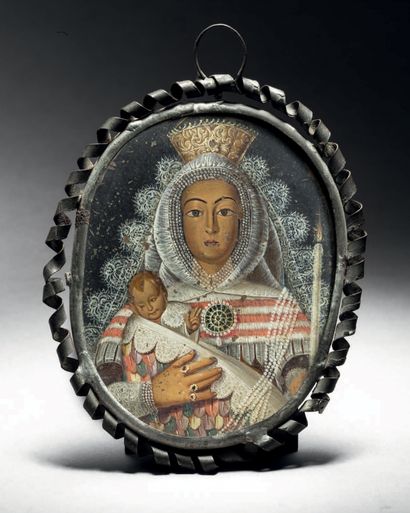 Virgin and Child
Oil on copper
Mexico, 17th...