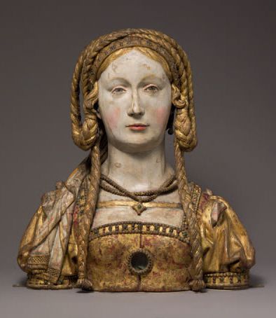 Reliquary bust of a female saint, probably...