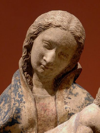 Bust of Saint John the Baptist in limestone...