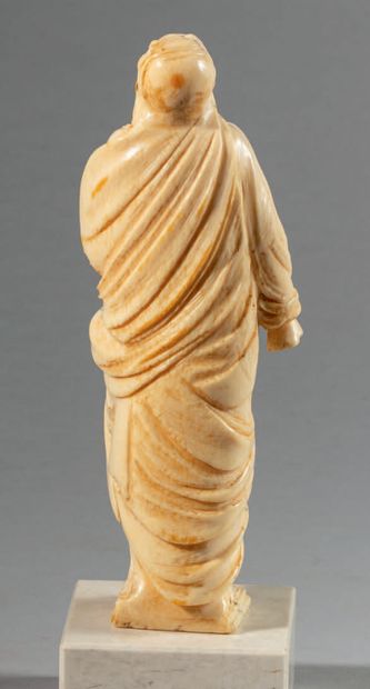 Carved ivory Virgin of Calvary, rough back....