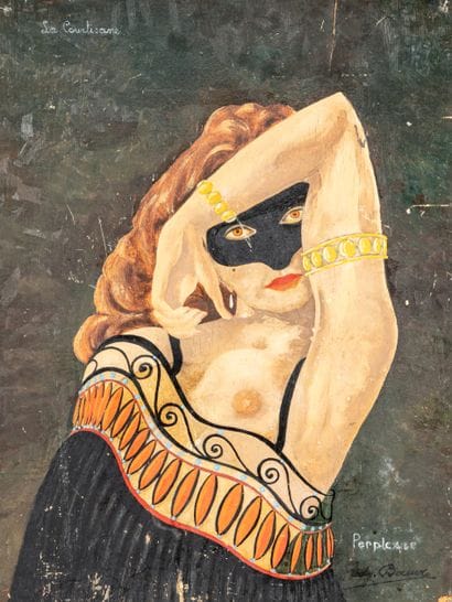 Edy BAUER La courtisane perplexe Oil on panel,...