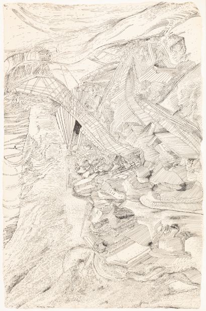 Micaëla HENICH (Née en 1946) Paysage Dessin...