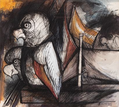 Denis POUPPEVILLE (Born 1947) - Les patriotes...