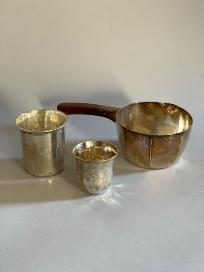 Set of two 950°/°° silver kettledrums, one...