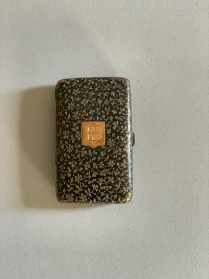 Cigarette case in silver niello 800°/°° with...