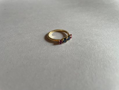 Half wedding band in 750°/°° gold set with...