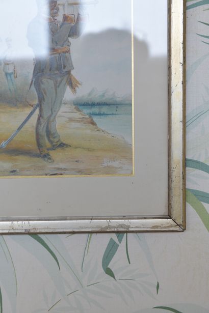 DRAVER
Military man charming the birds
Watercolor,...