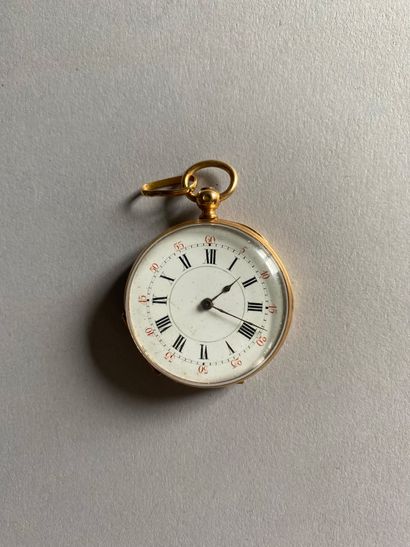 Collar watch in 750°/°° gold
White enamel...