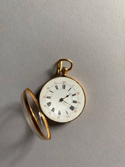Collar watch in 750°/°° gold
White enamel...