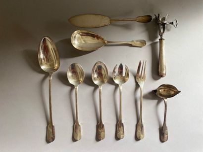 CHRISTOFLE
Set of silver-plated serving pieces,...
