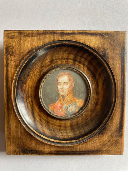 Lot de deux miniatures :
- Portrait d'un...