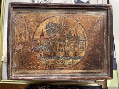 Straw marquetry token box