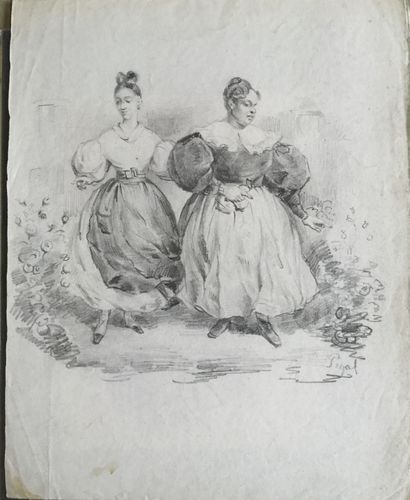 Lot of three drawings:
Repos pendant la cueillette...