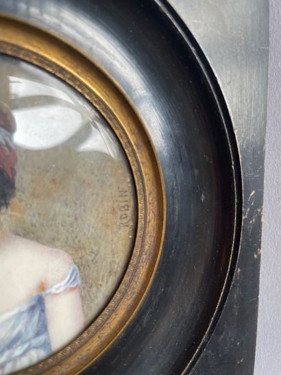 Lot de deux miniatures :
- Portrait d'un...