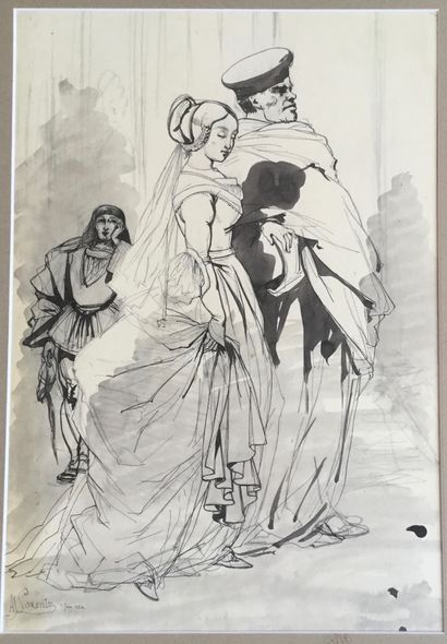 Alcide Joseph LORENTZ (1813-1891)
Couple
Drawing,...
