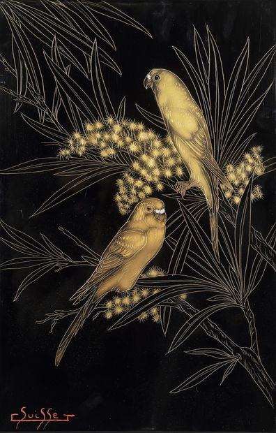 Gaston SUISSE (1896 - 1988)
«Perruches»....