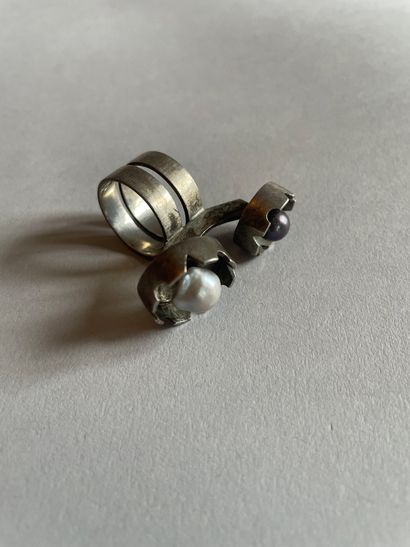 Artist's ring in silver 800°/°° set with...