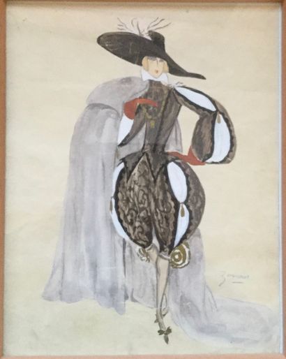 José DE ZAMORA (1889-1971)
Gentleman
Watercolour,...