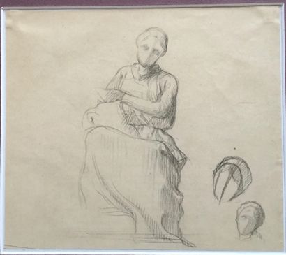 Attribué à Hippolyte FLANDRIN (1809-1864)
Seated...