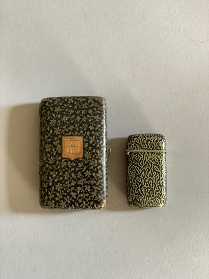 Cigarette case in silver niello 800°/°° with...