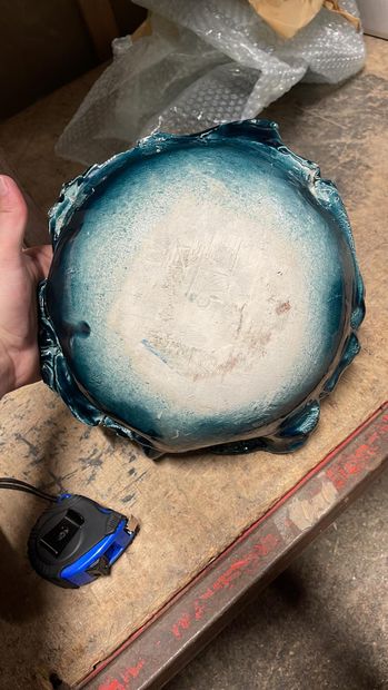 Travail Moderne
Ceramic leaf dish with blue...