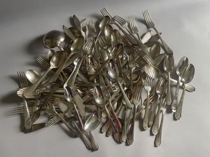 Part of a silver-plated cutlery set, including...