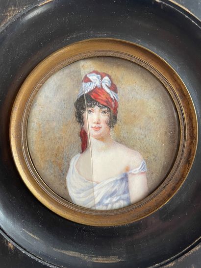 Lot de deux miniatures :
- Portrait d'un...