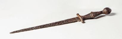 Wrought-iron dagger, diamond-shaped shaft...