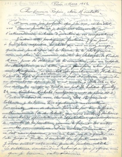 TROUILLE Clovis.
3 AUTOGRAPH LETTERS SIGNED...