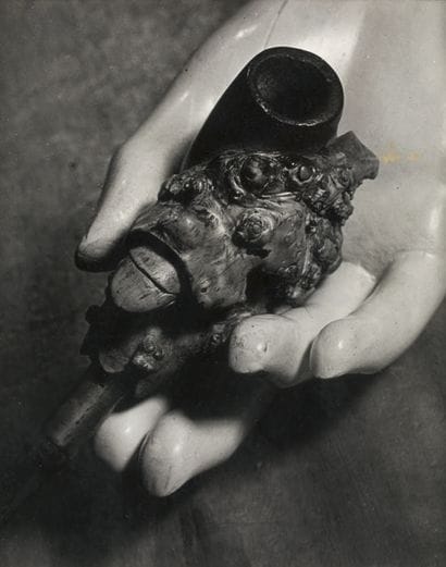 MAN RAY.
PIPE IN HAND. ORIGINAL PHOTOGRAPH....