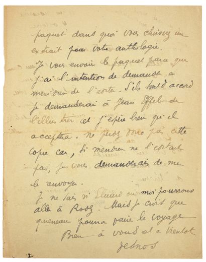 DESNOS Robert.
2 LETTRES AUTOGRAPHES SIGNÉES...