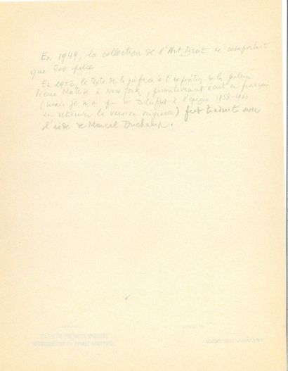 DUBUFFET Jean.
PREFACE TO THE EXHIBITION...