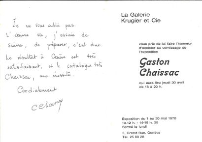 CHAISSAC Gaston.
2 LETTRES AUTOGRAPHES SIGNÉES...